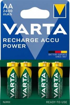 Tölthető elem, AA ceruza, 4x2600 mAh, előtöltött, VARTA "Power"