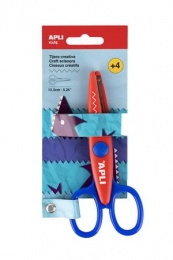Olló, kreatív, cikkcakk, APLI Kids "Zig-Zag", piros-kék