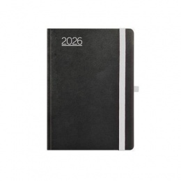 Naptár, tervező, A5, heti, TOPTIMER, "Nero", fekete-szürke